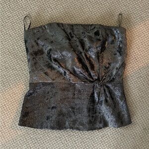 Lavender brown silver strapless top. Size XS